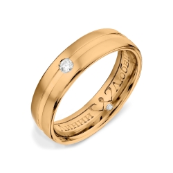 Обручальное кольцо из красного золота с камнями Бриллиант