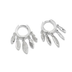 Cercei Creole din argint  cu pietre Cubic Zirconia Incolor