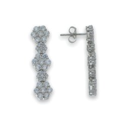 Cercei Pusete din argint  cu pietre Cubic Zirconia Incolor