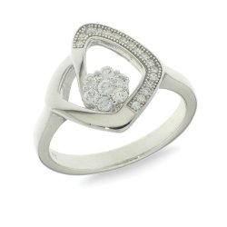 Inel din argint  cu pietre Cubic Zirconia Incolor