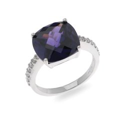 Inel din argint  cu pietre Cubic Zirconia Incolor, Cubic Zirconia Liliachiu