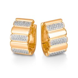 Серьги из красного золота с камнями Бриллиант