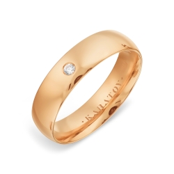 Обручальное кольцо из красного золота с камнями Фианит