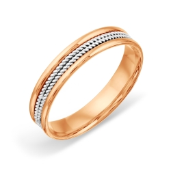 Обручальное кольцо из белого и красного золота без камней