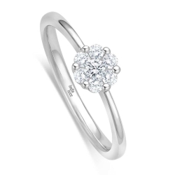 Inel din aur alb cu pietre Diamant