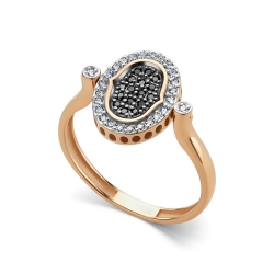 Inel din aur roșu cu pietre Diamant, Diamant negru