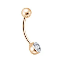 Piercing din aur roșu cu Diamant
