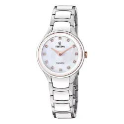 Часы FESTINA с камнями Swarovski, Керамика белая