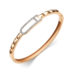 Brățară din aur roșu cu pietre Cubic Zirconia Incolor,