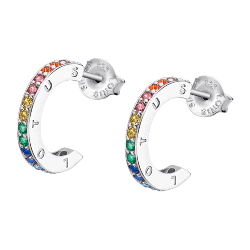 Cercei Pusete din argint  cu pietre Cubic Zirconia Color