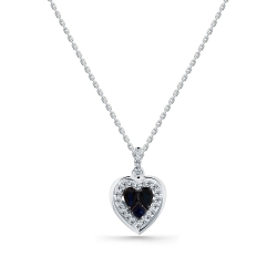 Colier din aur alb cu pietre Diamant, Safir
