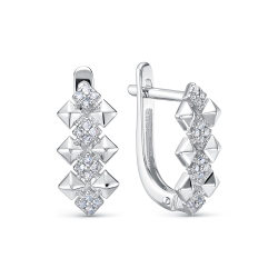 Cercei din aur alb cu pietre Diamant