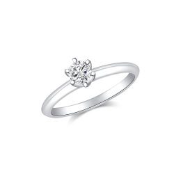 Кольцо из белого золота с камнями Бриллиант