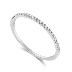 Verighetă din aur alb cu pietre Diamant