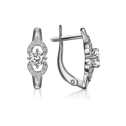 Cercei din argint  cu pietre Cubic Zirconia Incolor