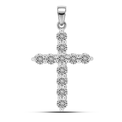 Cruce din aur alb cu Diamant