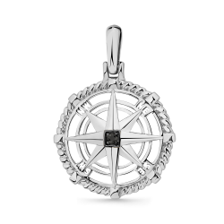 Pandantiv din aur alb cu pietre Cubic Zirconia Negru