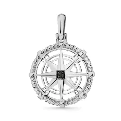Pandantiv din aur alb cu Cubic Zirconia Negru