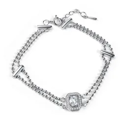 Brățară din argint cu Cubic Zirconia Incolor, Cristal de munte