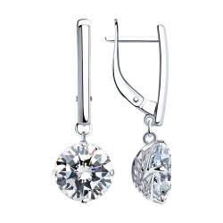 Cercei Suspendați din argint  cu pietre Cubic Zirconia Incolor