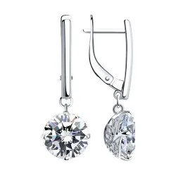 Cercei Suspendați din argint cu Cubic Zirconia Incolor