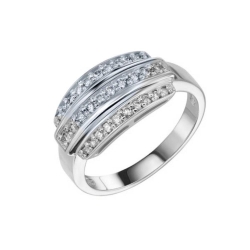 Inel din aur alb cu pietre Diamant