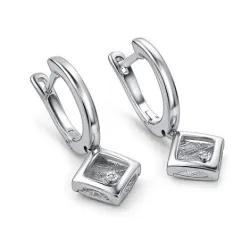 Серьги Длинные из серебра с камнями Бриллиант
