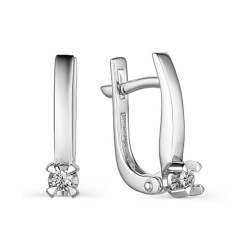 Cercei din aur alb cu pietre Diamant