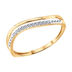 Inel din aur roșu cu pietre Diamant