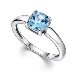 Inel din argint  cu pietre Topaz albastru