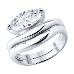 Inel din argint  cu pietre Cubic Zirconia Incolor