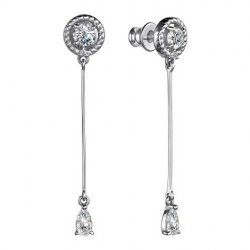 Cercei Pusete din argint  cu pietre Cubic Zirconia Incolor