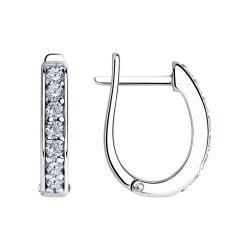 Cercei din argint  cu pietre Cubic Zirconia Incolor