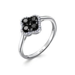 Inel din aur alb cu pietre Diamant, Diamant negru