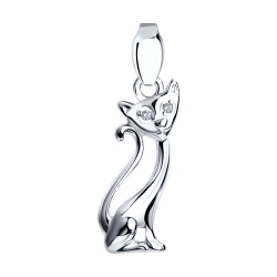 Pandantiv din argint  cu pietre Cubic Zirconia Incolor