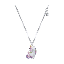 Colier din argint cu Cubic Zirconia Incolor, Emailare