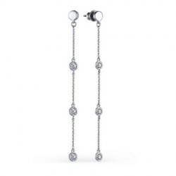 Cercei Pusete din argint  cu pietre Cubic Zirconia Incolor