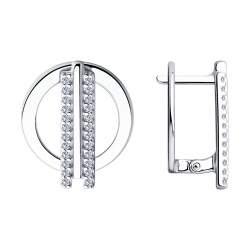 Cercei din argint  cu pietre Cubic Zirconia Incolor