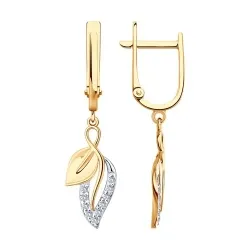 Cercei Suspendați din aur roșu cu Cubic Zirconia Incolor