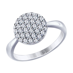 Inel din argint  cu pietre Cubic Zirconia Incolor