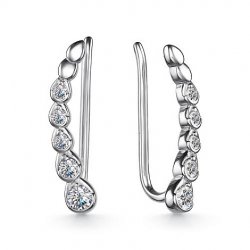 Cercei din argint  cu pietre Cubic Zirconia Incolor