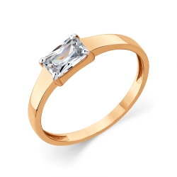 Inel din aur roșu cu pietre Cubic Zirconia Incolor