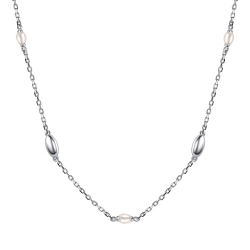 Колье из серебра с камнями Жемчуг имит.