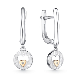 Cercei Suspendați din argint  cu pietre Diamant