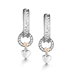 Cercei Suspendați din argint  cu pietre Diamant