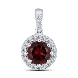 Pandantiv din argint cu Cubic Zirconia Incolor, Granat