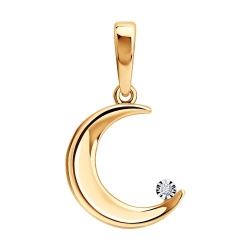 Подвеска из белого и красного золота с камнями Бриллиант