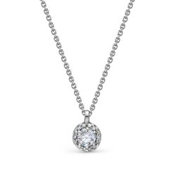 Colier din aur alb cu pietre Diamant