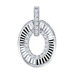 Подвеска из белого золота с камнями Бриллиант