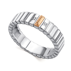 Кольцо из серебра с камнями Бриллиант